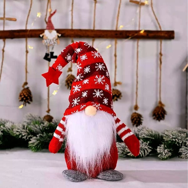 Snowflake Christmas Gnome - Red. Carousel 1