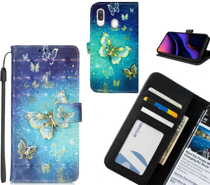 Samsung Galaxy A40 case leather wallet case printed ID Carousel 1