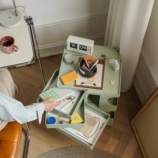 Art Trolley Kitchen Food Cart Organizer Replica Boby Trolley 2 Drawers Ginger Carousel 8