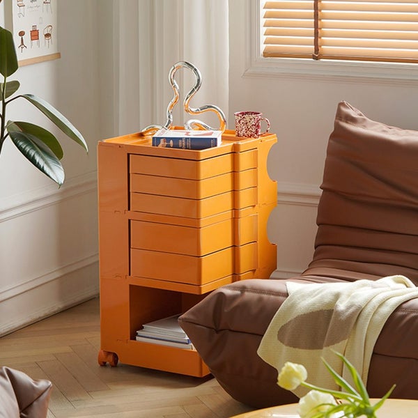 Art Trolley Kitchen Food Cart Organizer Replica Boby Trolley 5 Drawers Orange Carousel 1