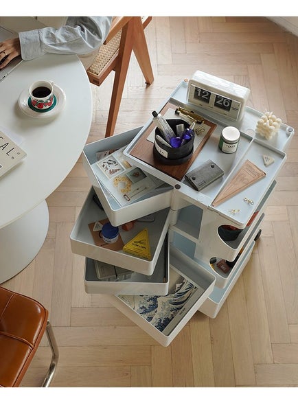 Art Trolley Kitchen Food Cart Organizer Replica Boby Trolley 5 Drawers Orange Carousel 11