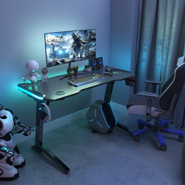 Loctek Stylish Angled Adjustable Gaming Desk Single-Motor Height Adjustable Carousel 2