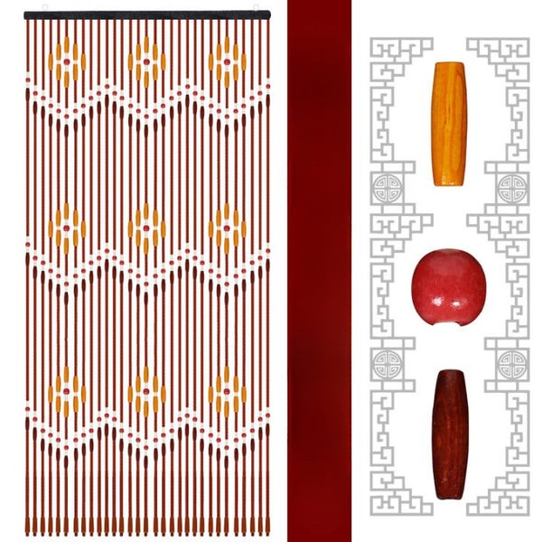 31 Lines Handmade Beaded Wooden Doorway Curtain Wooden Blinds Carousel 1