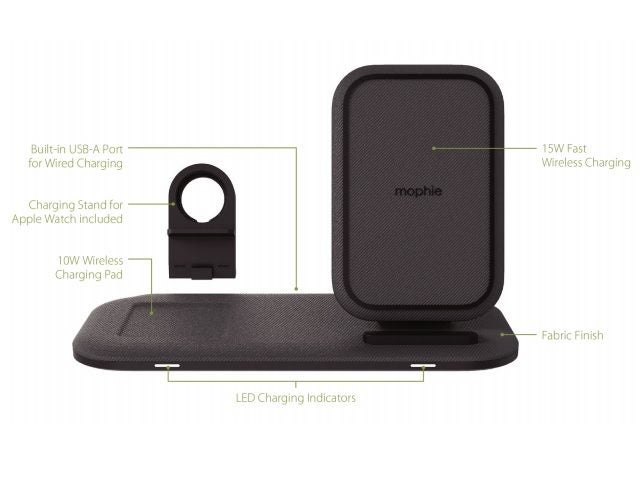 Mophie Universal Wireless Charging Stand+ Black AU (2in1 BYO) Carousel 2