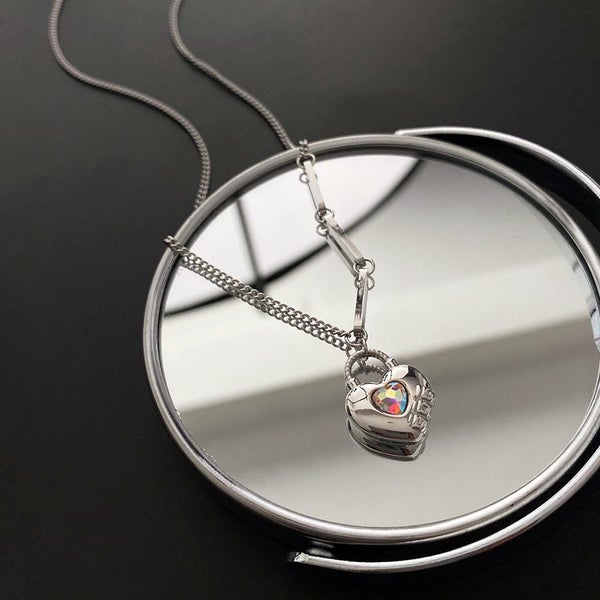 Necklace Stainless Steel Heart Geometric Design Carousel 2