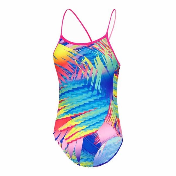 Speedo Girls Tropical Fuse Thinstrap Muscleback One Piece Carousel 1