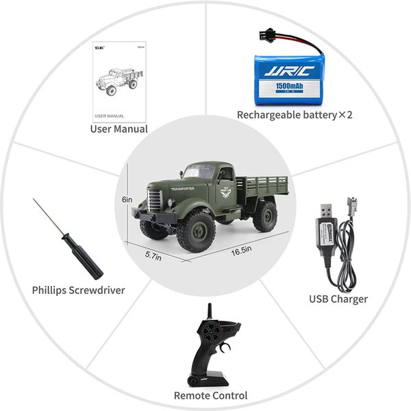 2.4g 6wd Remote Control Off-road Truck Toy With Front Led Light Carousel 6