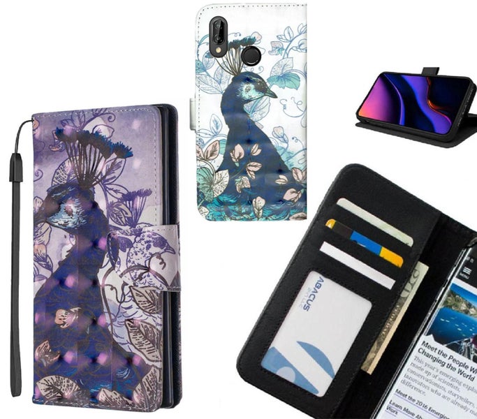 Huawei nova 3e Case Leather Wallet Case 3D Pattern Printed Carousel 1