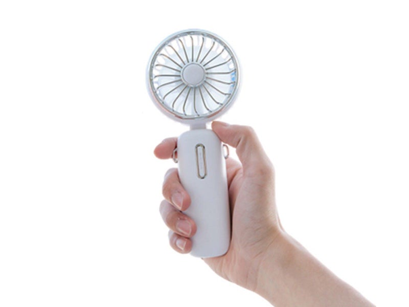 USB Mini Handheld Fan with Hanging Rope Electric Fan with 3 Wind Speeds White Carousel 3