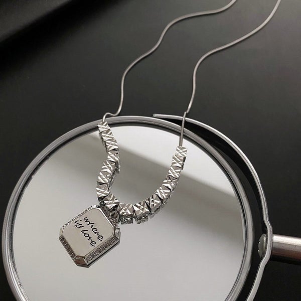 Necklace Cubic Zirconia Square Letter Design Necklace Carousel 2