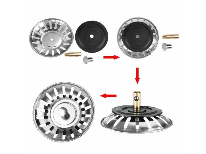 Stainless Steel Kitchen Bathroom Sink Strainers Waste Plugs Carousel 1