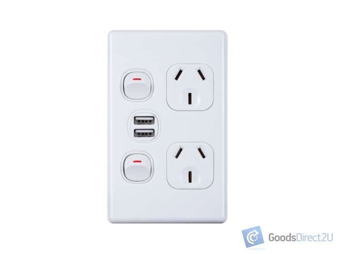 Power Point/USB - Double - Vertical - 10A Carousel 1