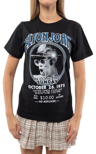 Elton John T Shirt Diamante In Concert Logo new Official Unisex Black Carousel 2