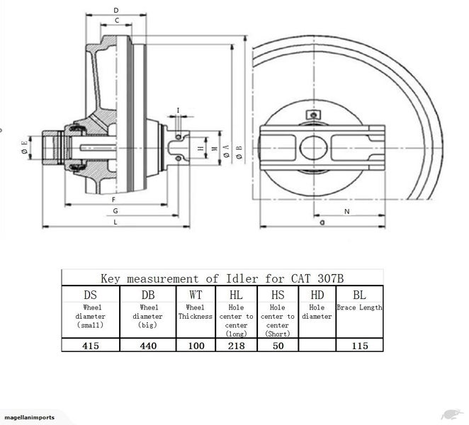 Digger Idler for CAT E70B part no: 1R-8938 1R8938 Carousel 2