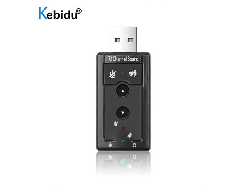 Kebidumei 7.1CH USB Audio Sound Card With 3.5mm Jack For Laptop Carousel 2