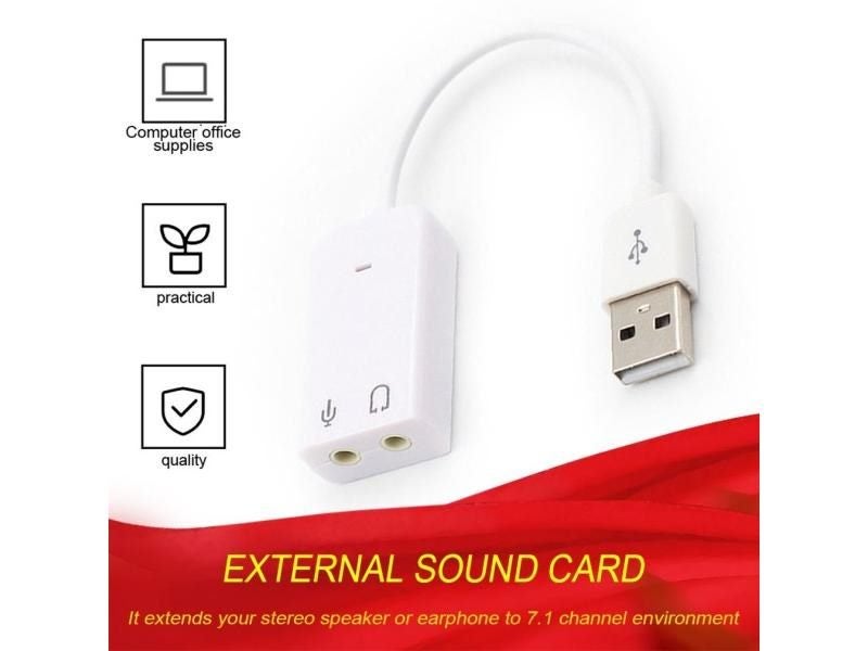 External USB Sound Card 7.1 Adapter For Laptop PC With 3.5mm Jack Carousel 2