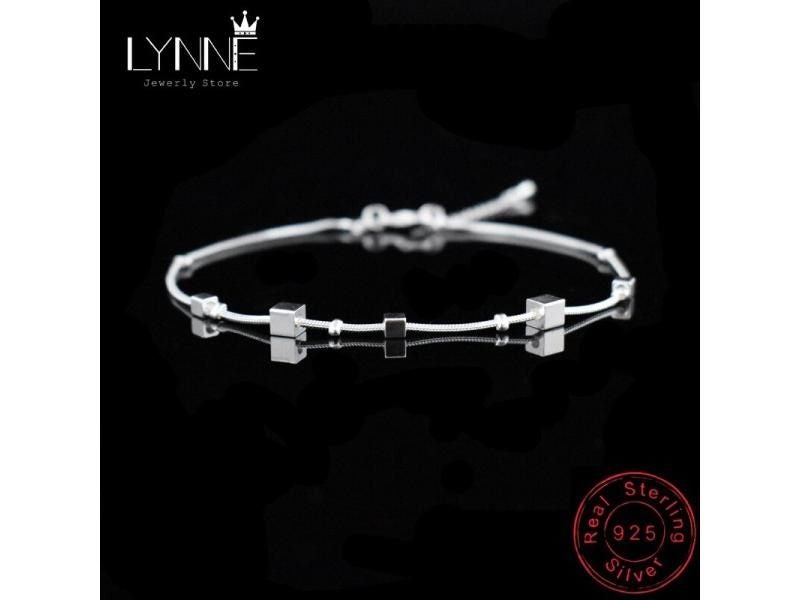 Hot Sale 925 Sterling Silver Ladies Square Pendant Foot Chain Bracelet Jewelry Carousel 2
