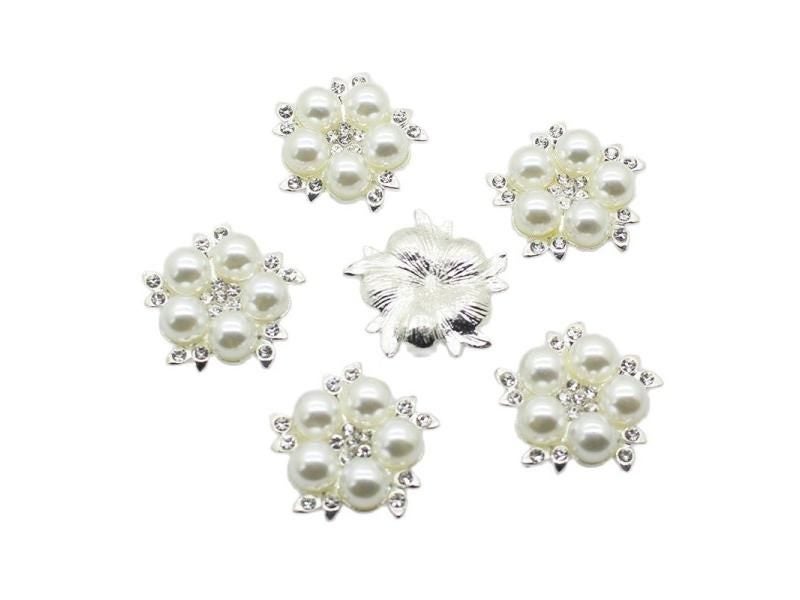 Metal Alloy Buttons 10pcs Lot 23mm Sewing Handwork Rhinestone Decoration Silver Carousel 2