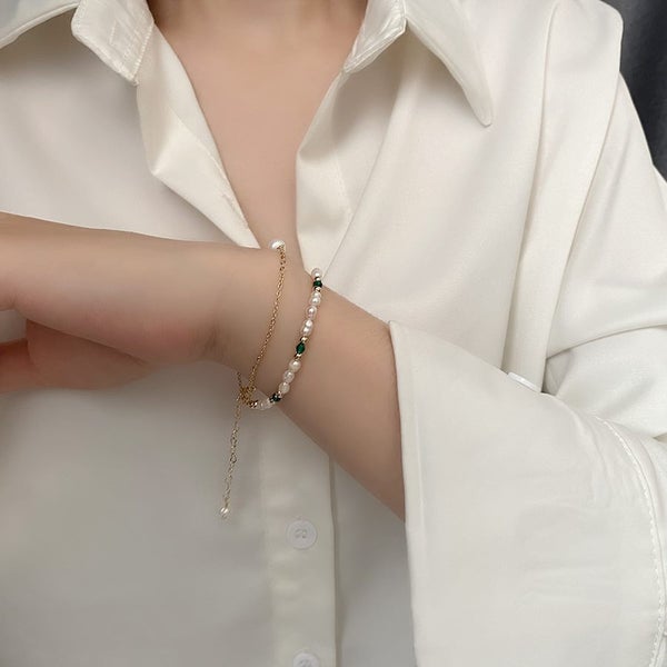 Bracelet Baroque Pearls Yellow Gold Plated Double-layered Bracelet Carousel 5