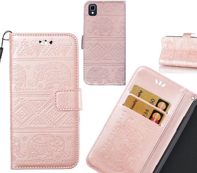 LG X power case Wallet Leather flip case Embossed Elephant Pattern Carousel 1