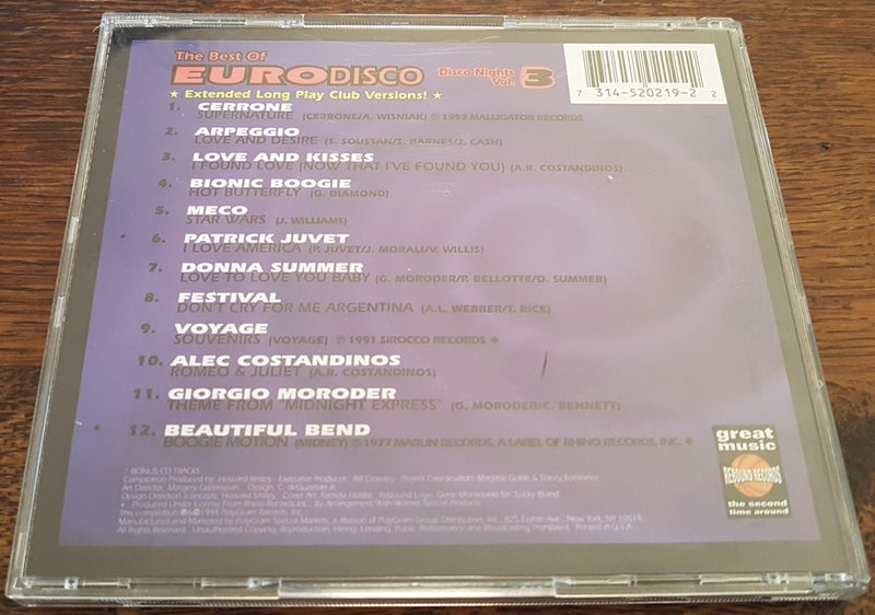 Disco Nights, Vol. 3: The Best of EuroDisco CD - Various Artists Carousel 2