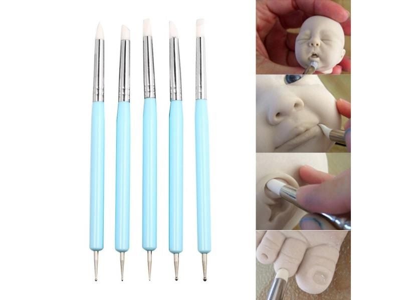 5pcs/set Double-ended Dotting Tools Set Nail Art Embossing Tools Pottery Craft Carousel 1