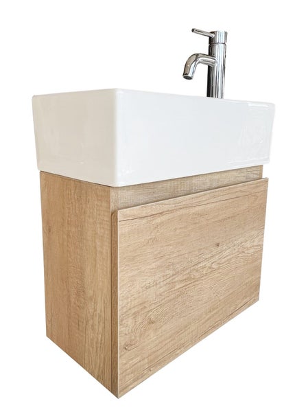 Plywood Oak light Skim Size Wall Hung Vanity 480wx240dx500h $250 Carousel 1