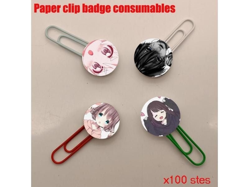 Paper Clip Badge Consumables Bookmark Blank Button Badge Pin Button Parts Maker Carousel 1