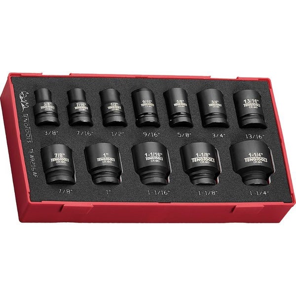 Teng 16pc 1/2in Dr. AF Reg. Impact Socket Set 6-Pnt (EVA) Carousel 1