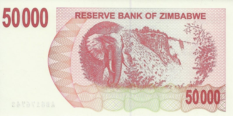ZIMBABWE 2007 $50,000 BANKNOTE UNC Carousel 2