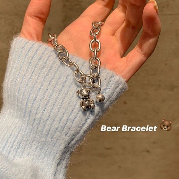 $1 reserve Gorgeous alloy silver bracelet with cute bear design Carousel 5