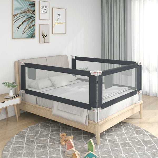 vidaXL Toddler Safety Bed Rail Dark Grey 200x25 cm Fabric Carousel 1