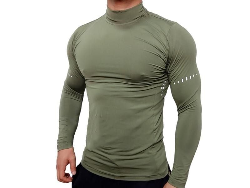 Compression Shirts Men's Fitness Workout Long Sleeve T-shirt Gym Training Tops Carousel 2