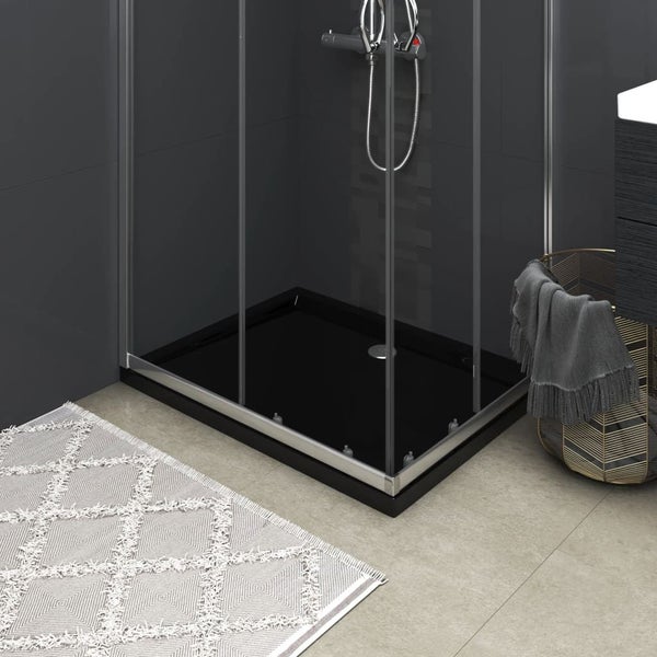 vidaXL Rectangular ABS Shower Base Tray Black 70x90 cm Carousel 1