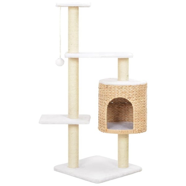vidaXL Cat Tree with Sisal Scratching Post Seagrass Carousel 1