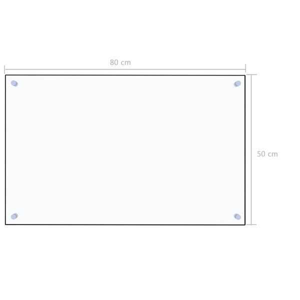 vidaXL Kitchen Backsplash Transparent 80x50 cm Tempered Glass Carousel 8