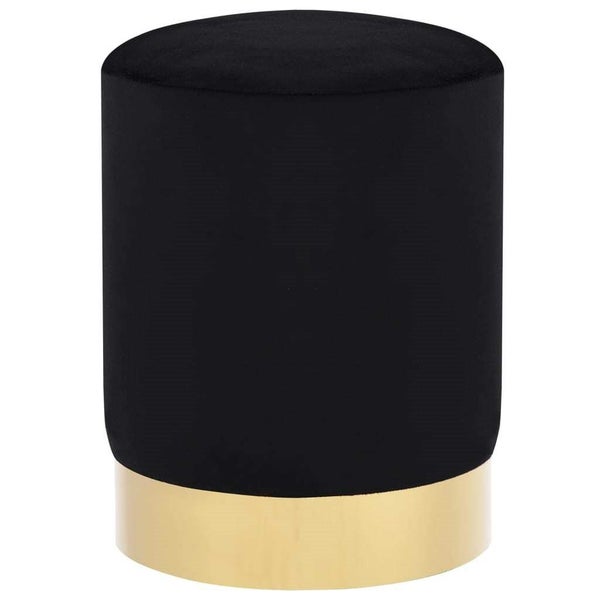 vidaXL Stool Black and Gold Velvet Carousel 1