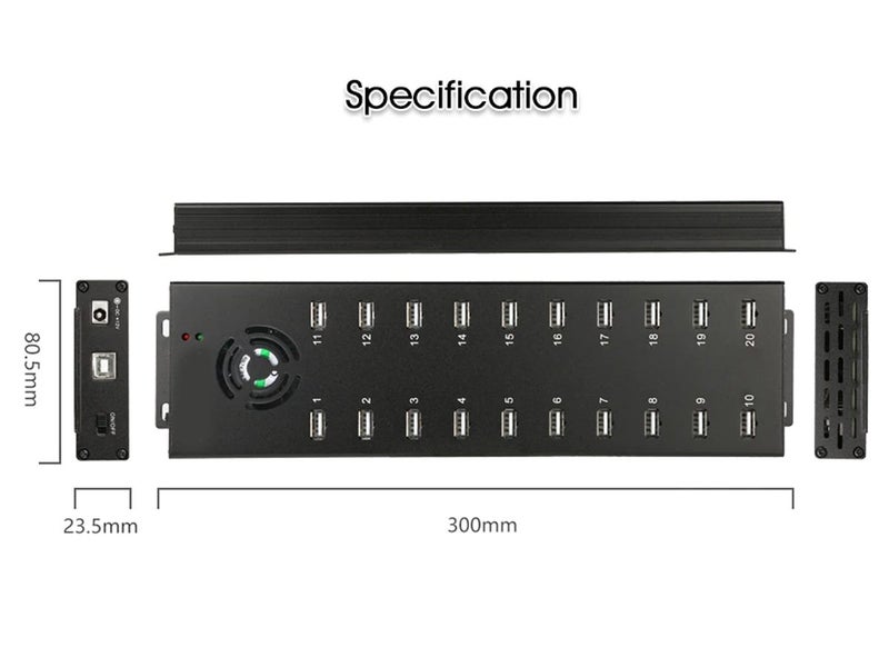 20 Port Industrial USB 2.0 Hub Carousel 9
