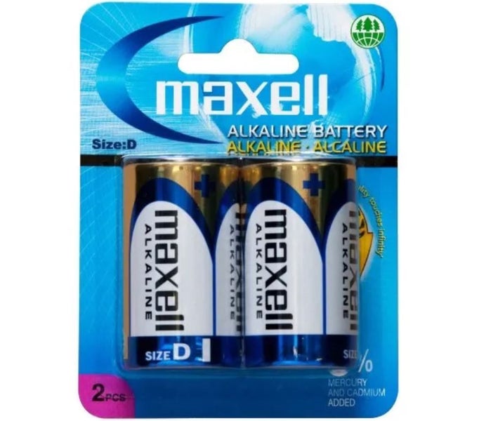 Maxell D Size Alkaline Batteries 2 Pack Carousel 1