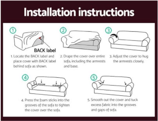 Sofa Cover Pet Protector Elastic Stretchable Couch Covers Burgundy 3 Seater Carousel 5