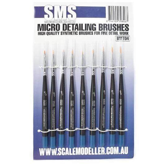 Scale Modellers Supply Synthetic Micro Detailing Brush Set 9Pc64229689192834110
