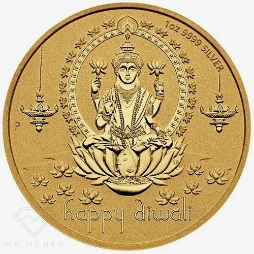 HAPPY DIWALI 1OZ SILVER GOLD GILDED COIN Carousel 1