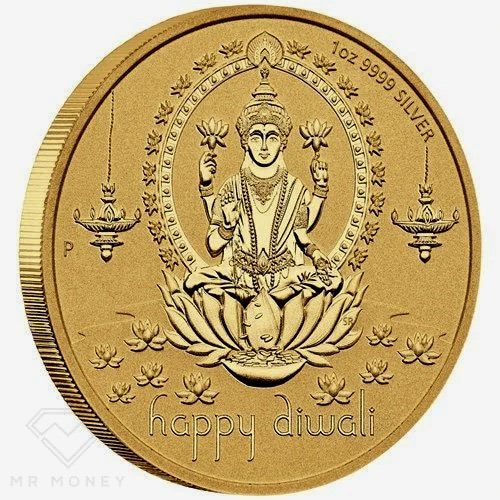 HAPPY DIWALI 1OZ SILVER GOLD GILDED COIN Carousel 2