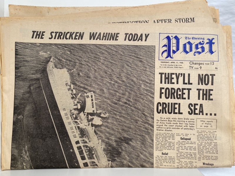 OLD NEWSPAPER: The Evening Post, 11 April 1968 - Wahine Disaster Carousel 1