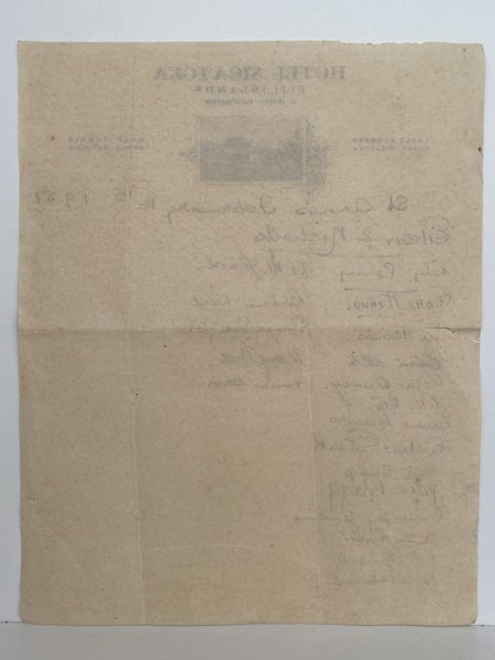 OLD LETTERHEAD: Hotel Sigatoka, Fiji Islands 1951 Carousel 3