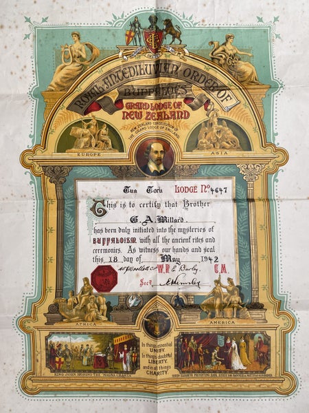 MEMORABILIA: Grand Lodge of New Zealand - Installation of G. A. Millard 1942 Carousel 1