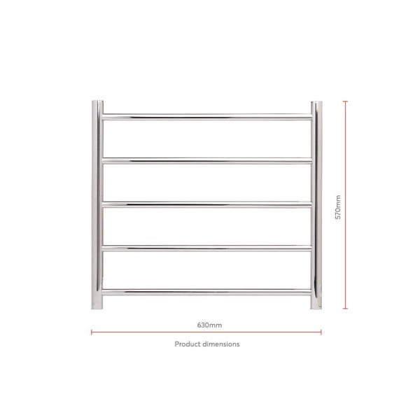 Goldair Heated Towel Rail 5 Bar Polished Stainless Steel Carousel 2