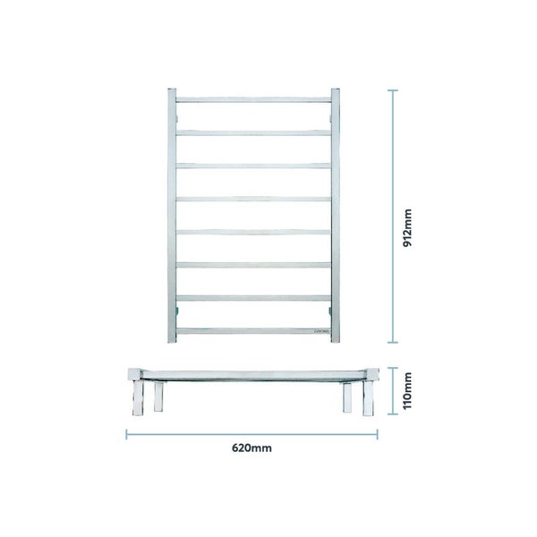 Goldair Heated Towel Rail 8 Bar Stainless Steel Carousel 2