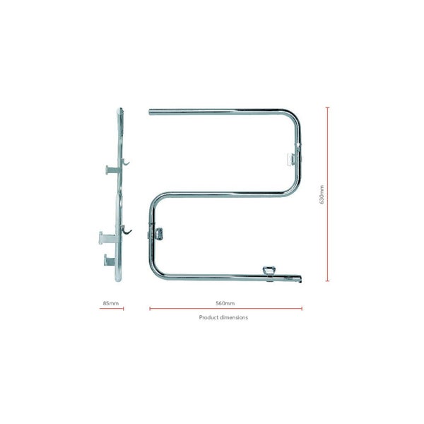 Goldair Select Heated Towel Rail 3 Bar Polished Stainless Steel Carousel 2