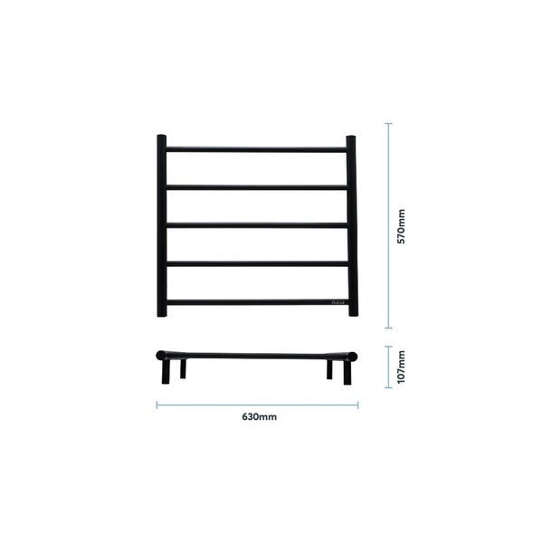 Goldair Straight Round Towel Rail Warmer 5 Bar Black Carousel 2
